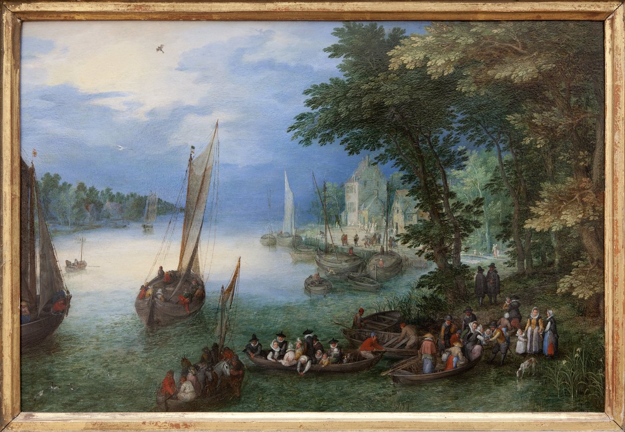 Scène de rivière ou le barkage - Jan the Elder Brueghel