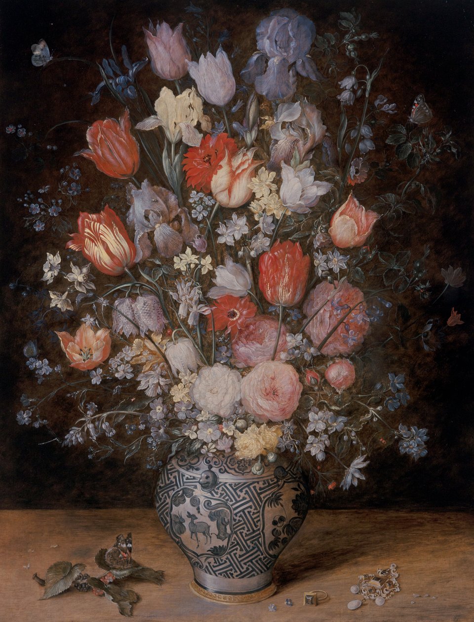 Nature morte de fleurs dans une cuve en bois - Jan the Younger Brueghel