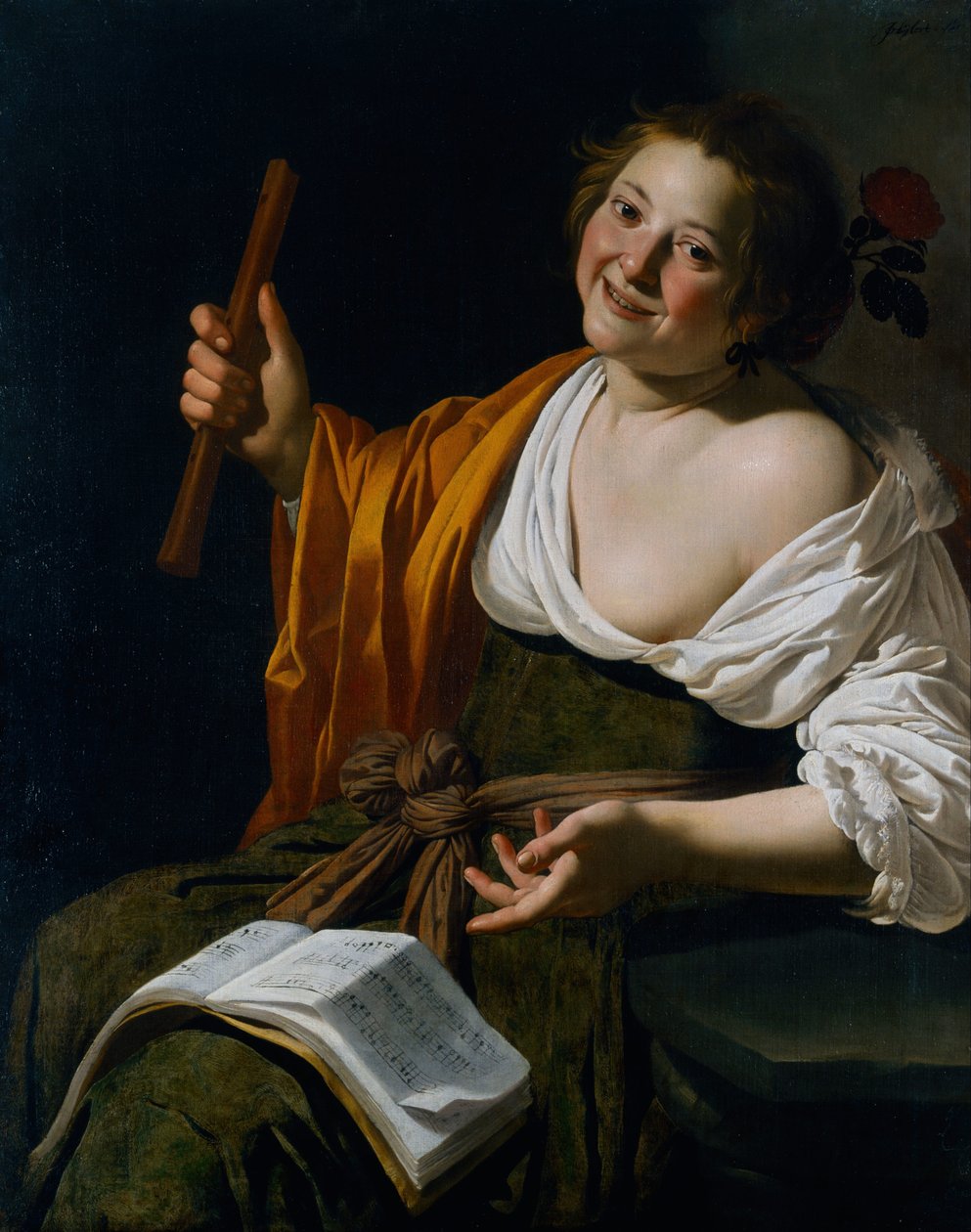 Fille à la flûte - Jan van Bijlert