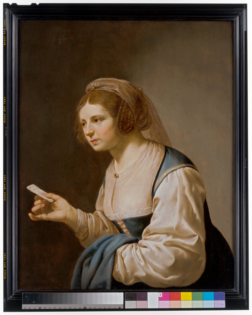 Jeune fille tenant une lettre - Jan van Bijlert or Bylert