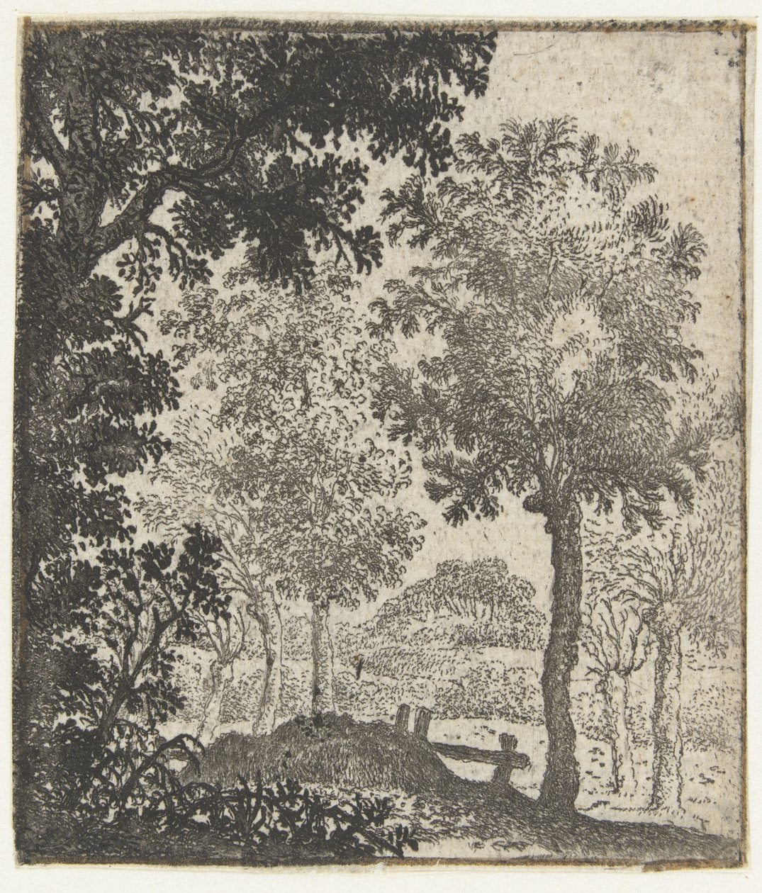 Paysage avec grand arbre au premier plan - Jan van Brosterhuyzen