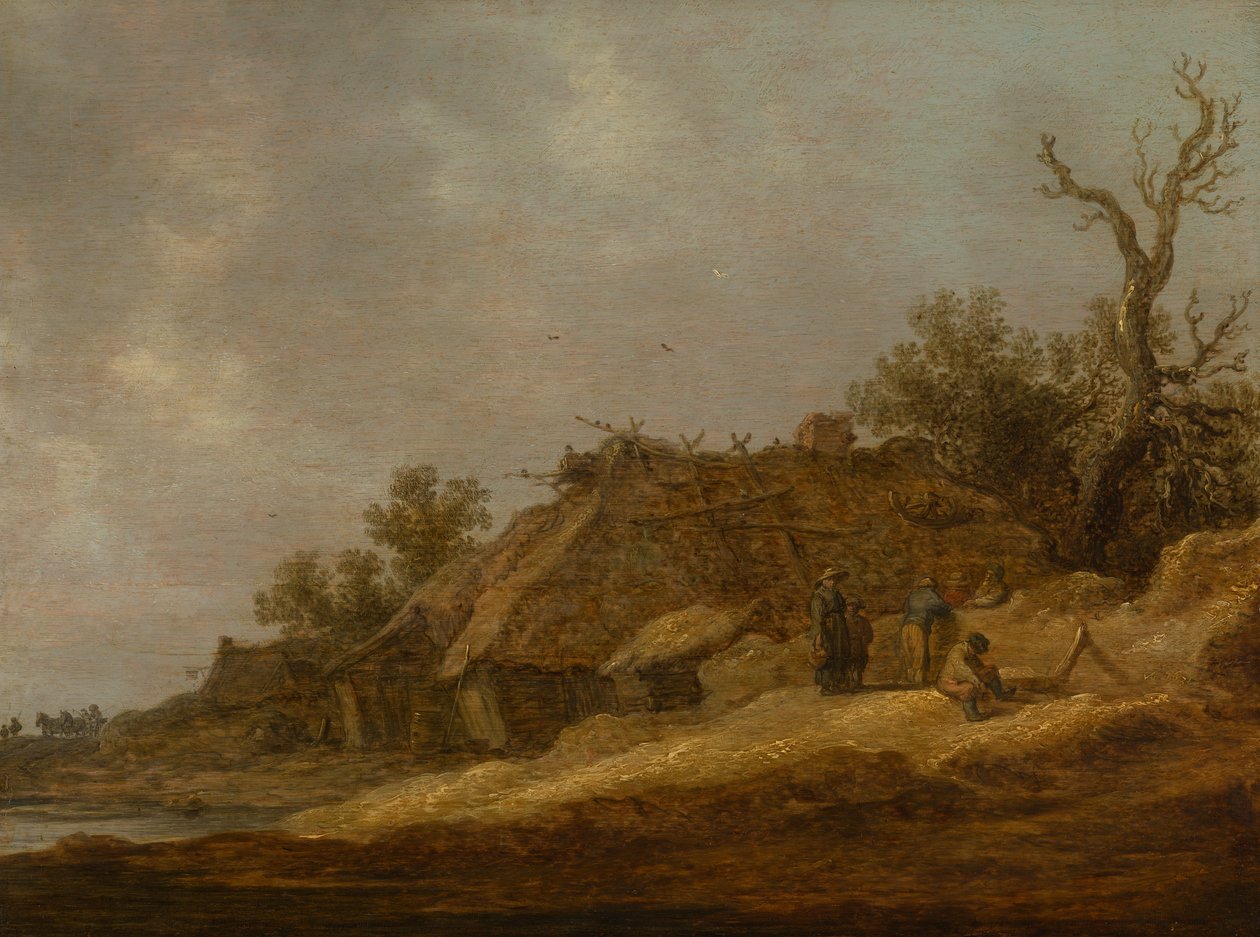 Ferme délabrée avec des paysans - Jan van Goyen