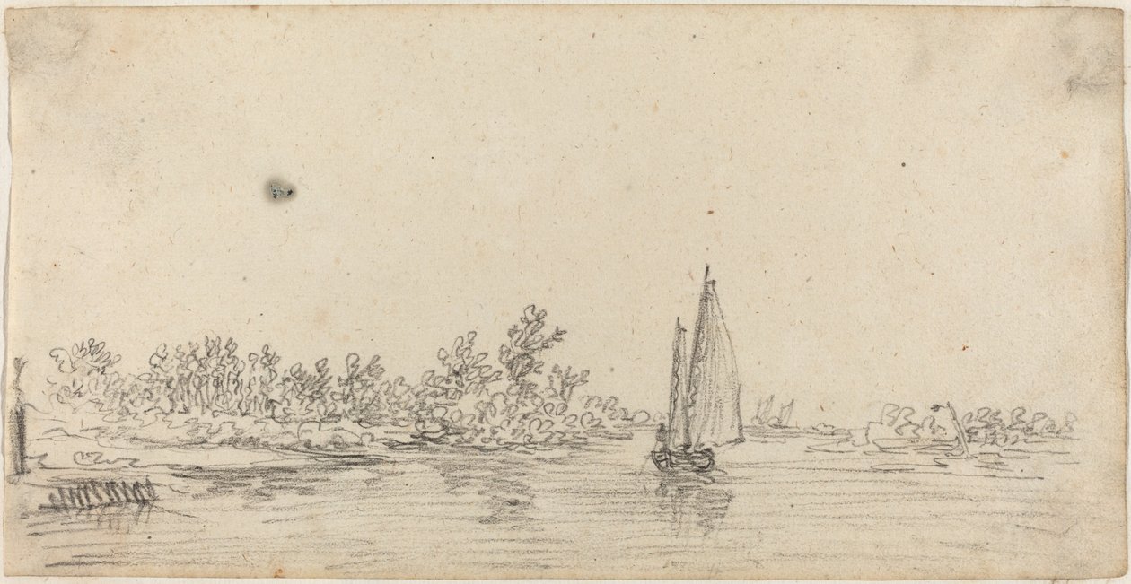 Voilier sur un estuaire - Jan van Goyen