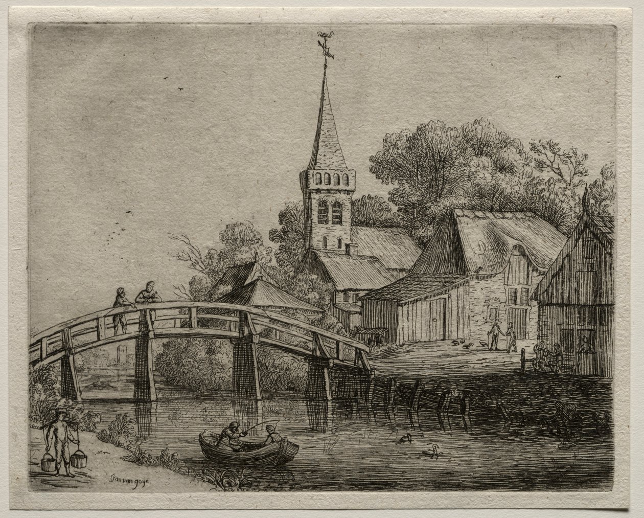 Le Pont en bois - Jan van Goyen