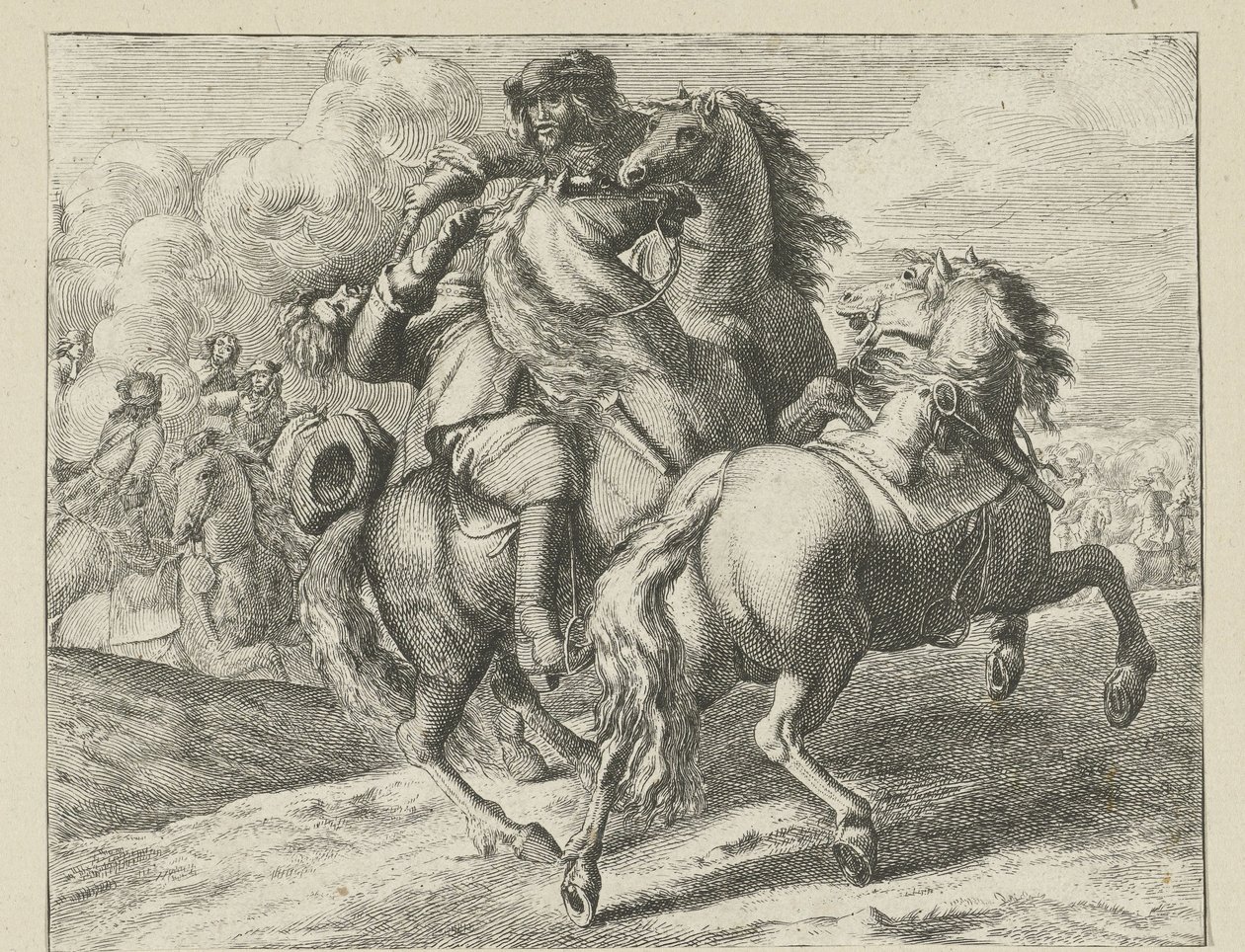 Militaire à cheval abattu - Jan van Huchtenburg (possibly copy after)