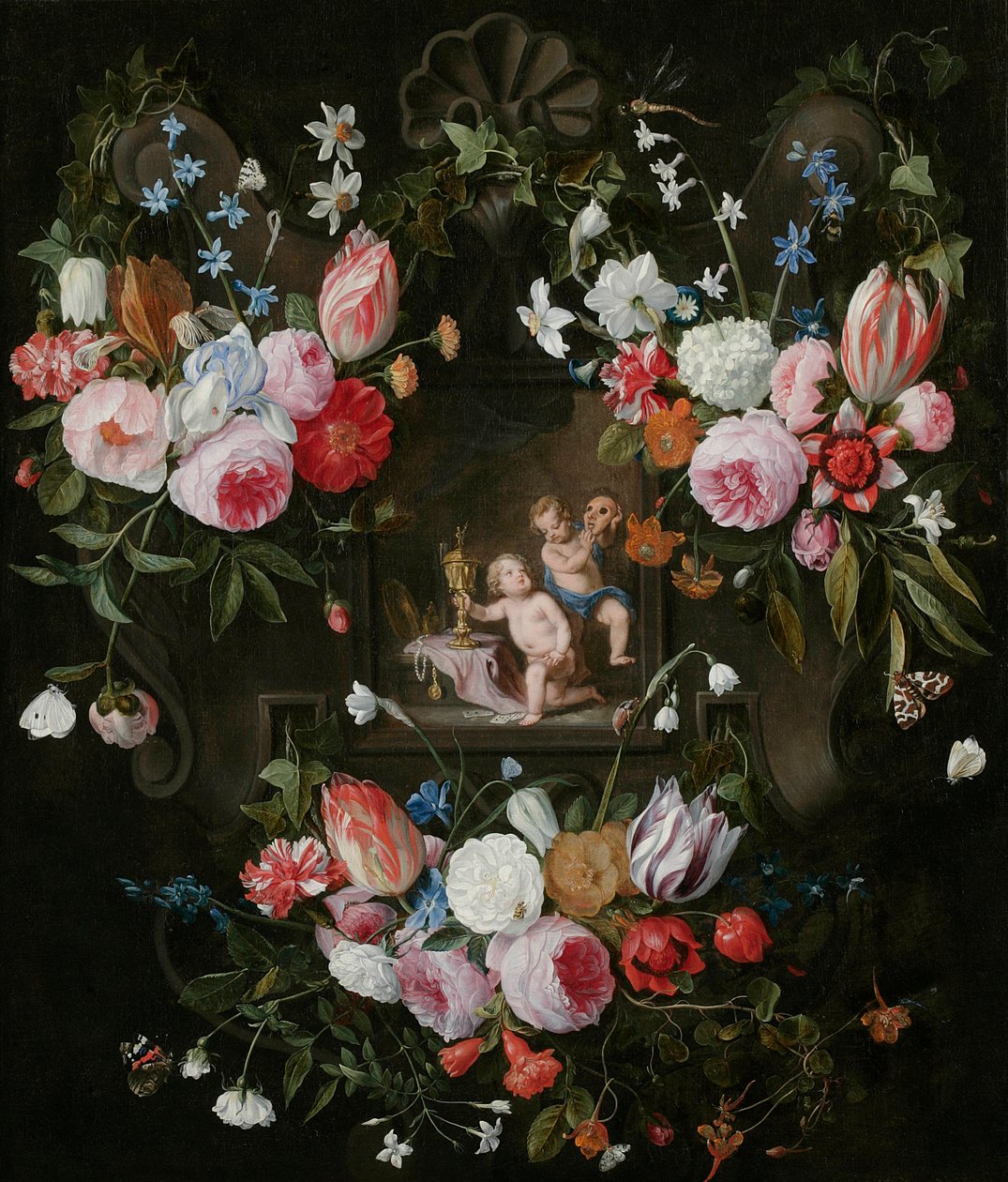 Nature morte de fleurs autour d