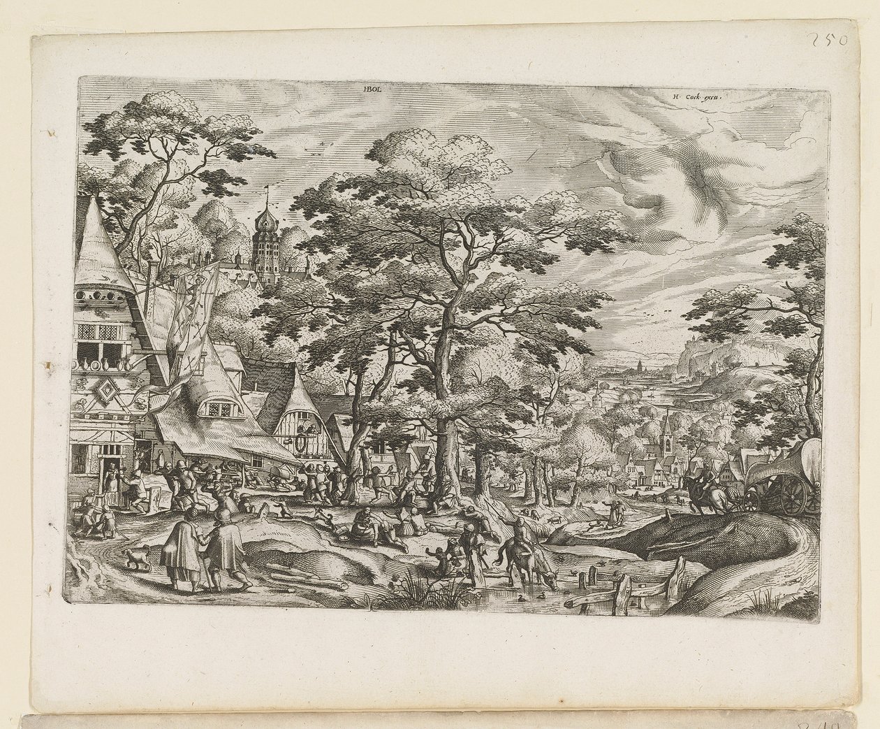 Paysage avec scène de village - Jan van and Doetechum Lucas van and Bol Hans Doetechum the elder