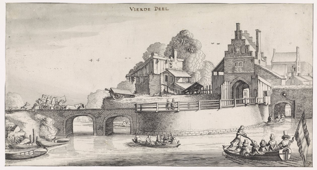 Porte de ville avec pont sur l