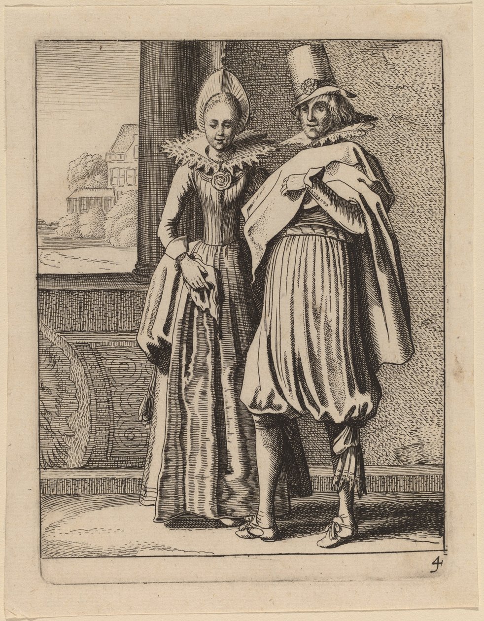 Deux figures en costume - Jan van de Velde II