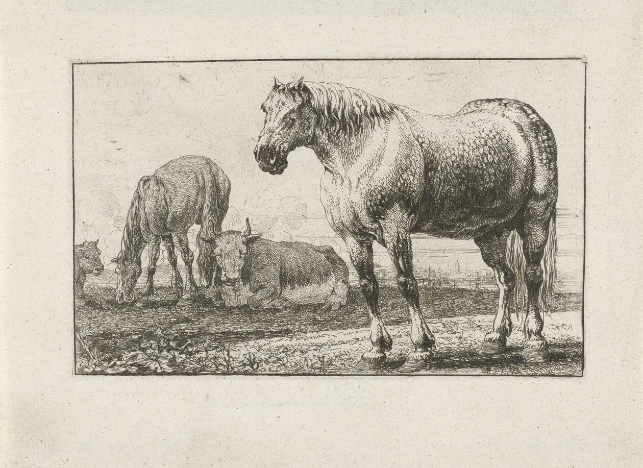 Chevaux et vaches - Jan van den Hecke