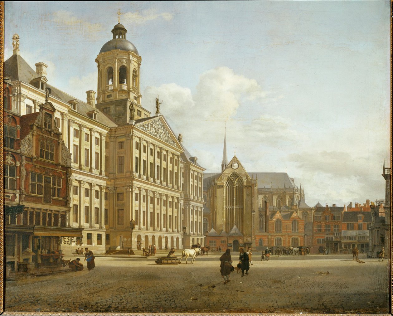 La rue du Dam et le nouvel hôtel de ville d