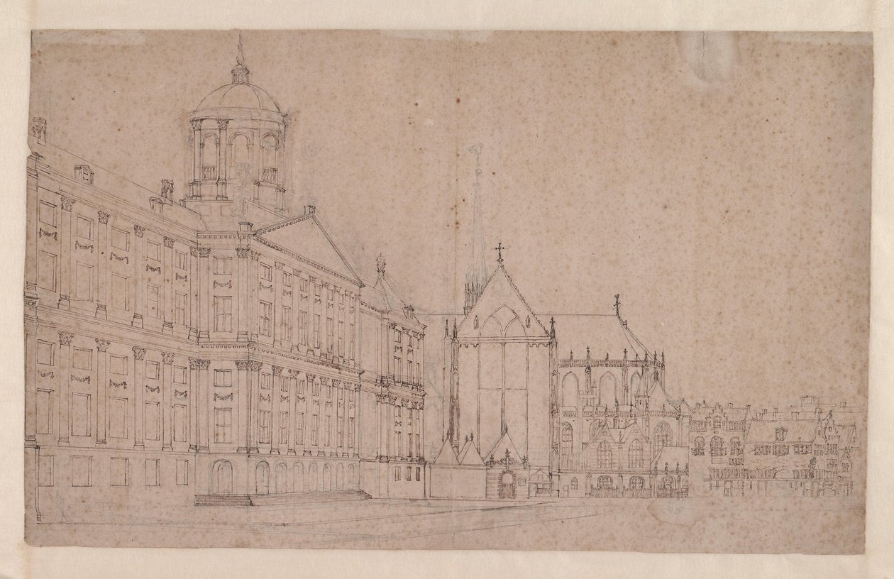 Place du Dam avec le nouvel hôtel de ville - Jan van der Heyden