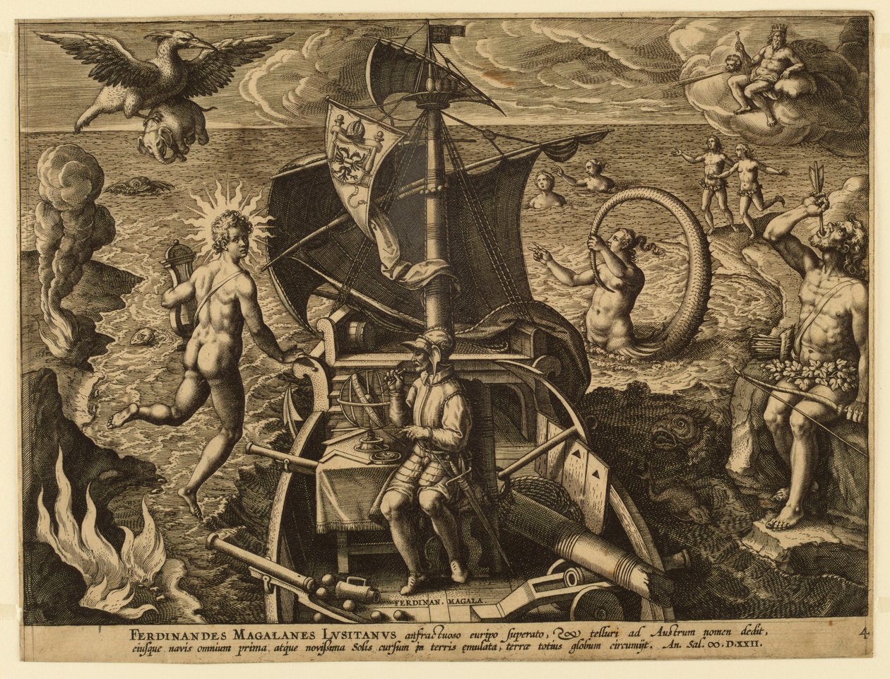 Ferdinandes Magalanes Lusitanus, planche 4 de "Americae Retectio" - Jan van der Straet, called Stradanus