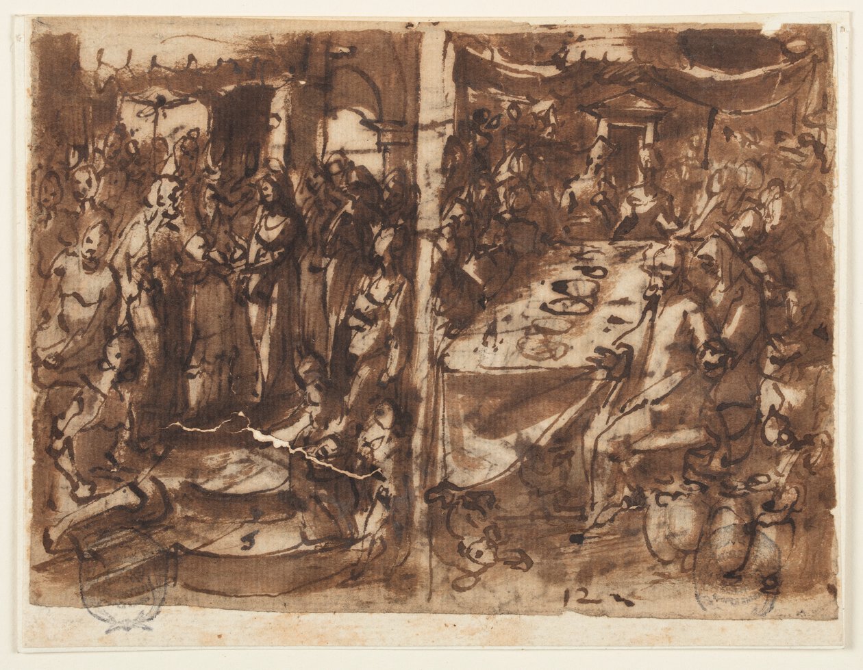 Recto : Mariage de la Vierge - Jan van der Straet, called Stradanus