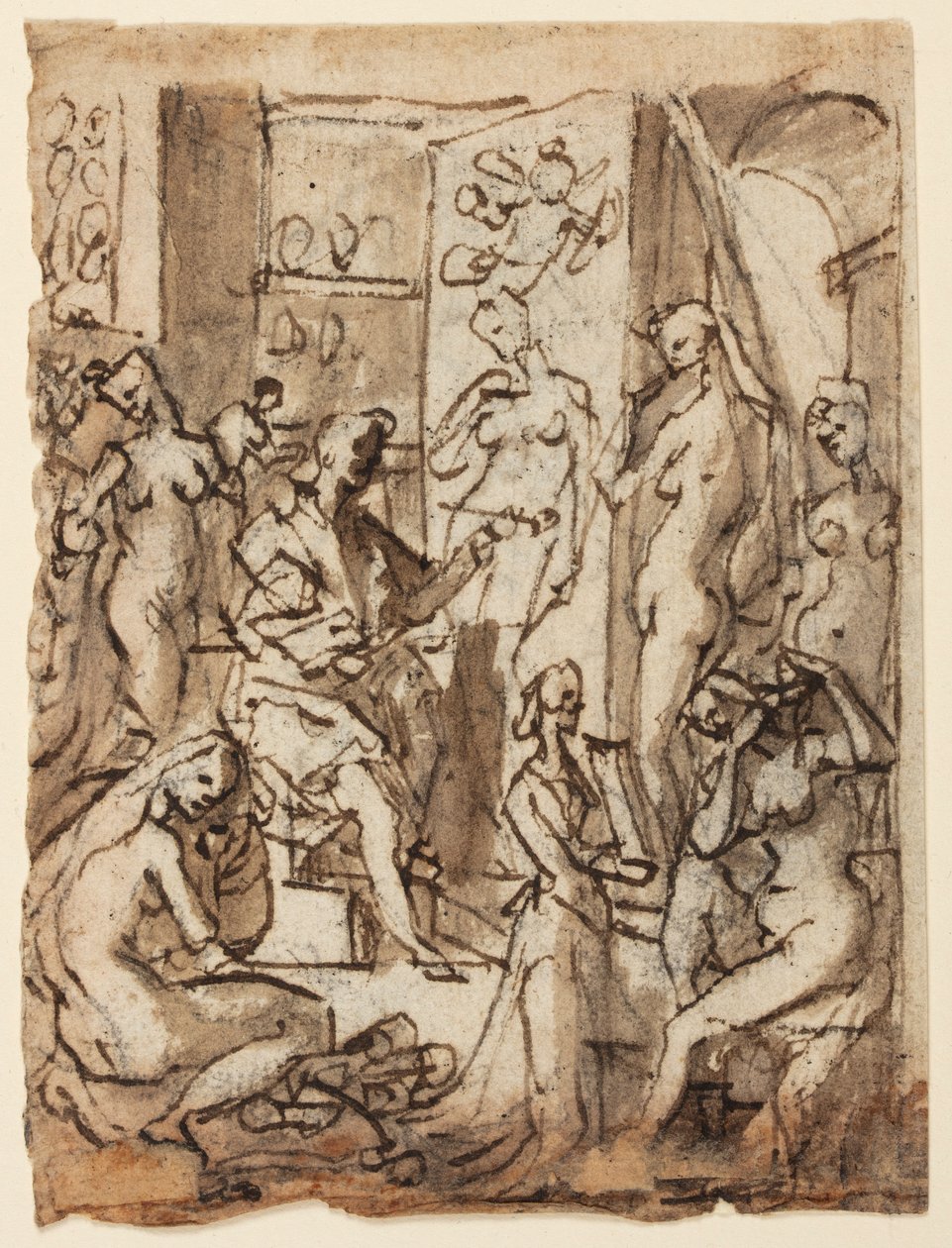 Recto : Zeuxis peignant Hélène ; Verso : Études de figures pour une illustration du huitième cercle, dixième bolgia de l