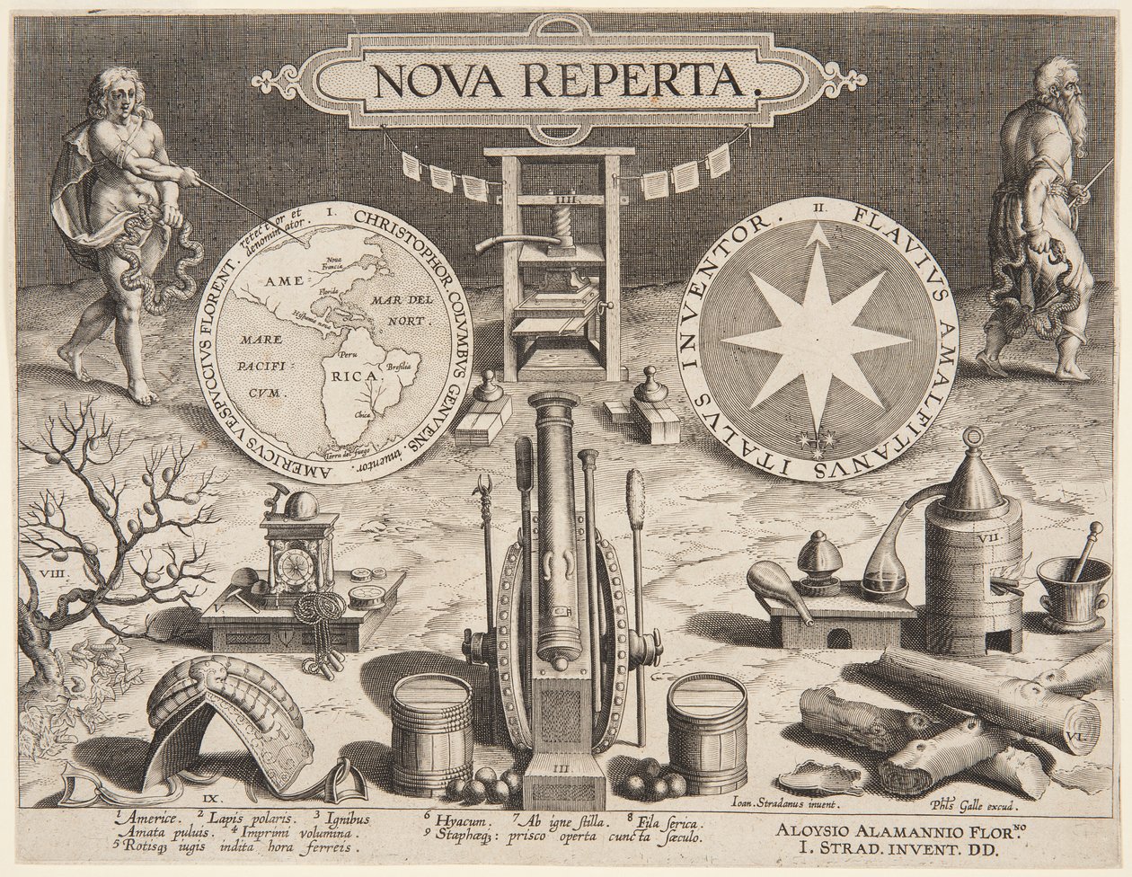 Page de titre de « Nova Reperta » - Jan van der Straet, called Stradanus