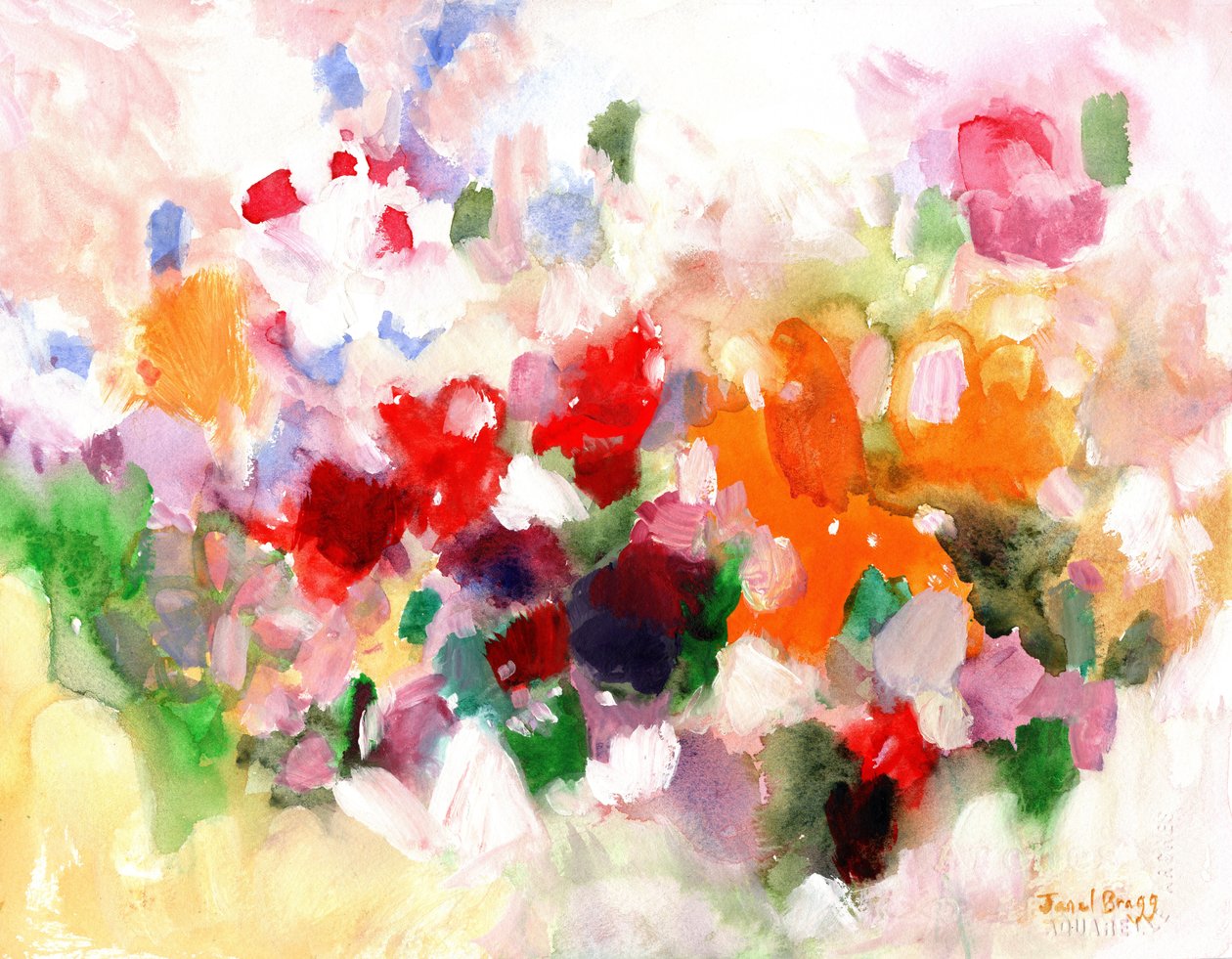 Jardin de confettis, vers 2023 (aquarelle sur papier) - Janel Bragg