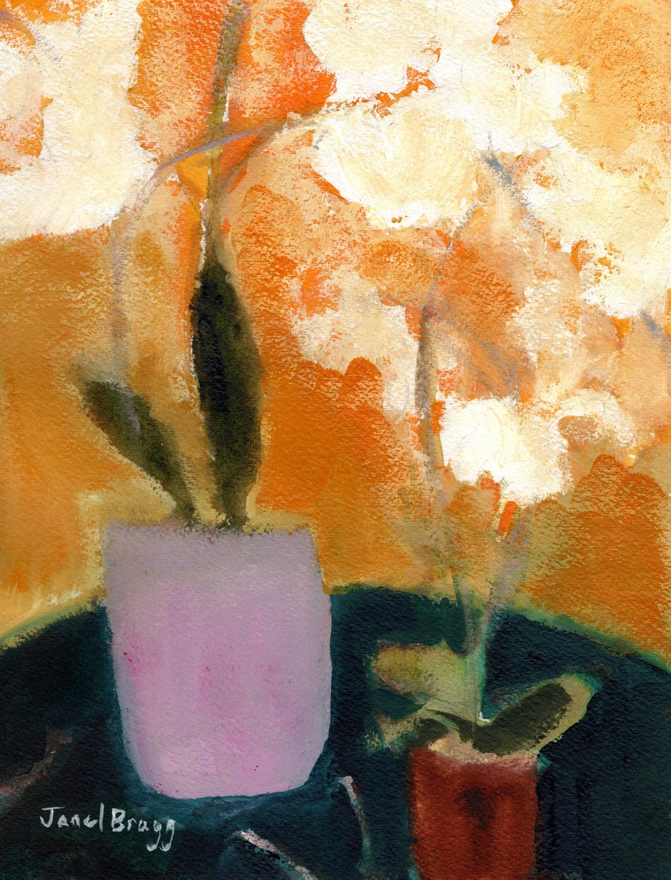 Orchidées sur table verte, vers 2021 - Janel Bragg