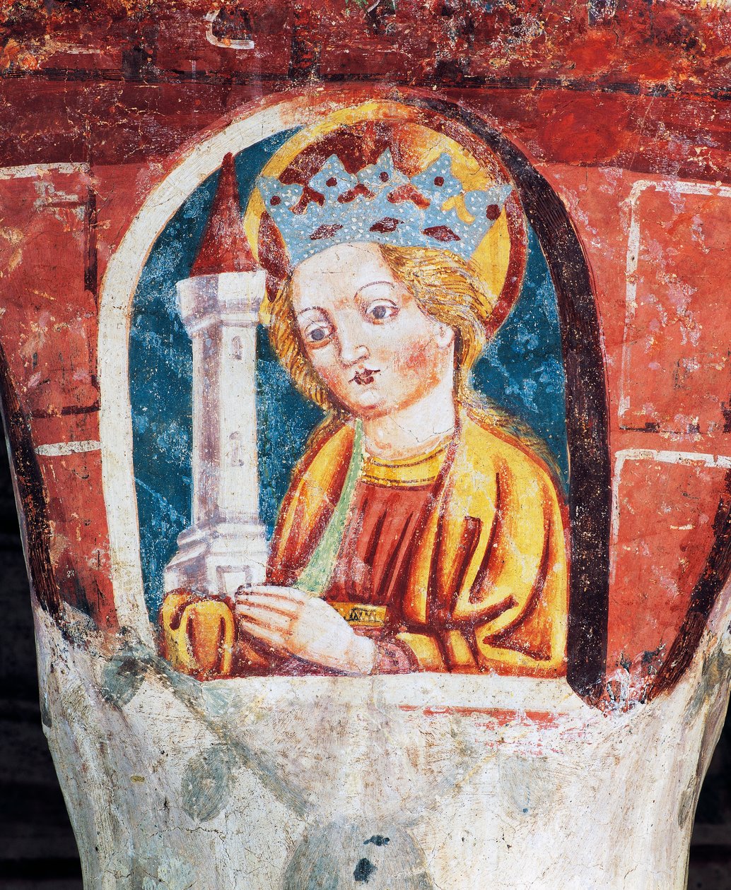 Église fortifiée de Hrastovlje, Église de la Trinité, Sainte Barbe, détail des fresques de Janez Iz Kastva (1490), Slovénie - Janez Kastav