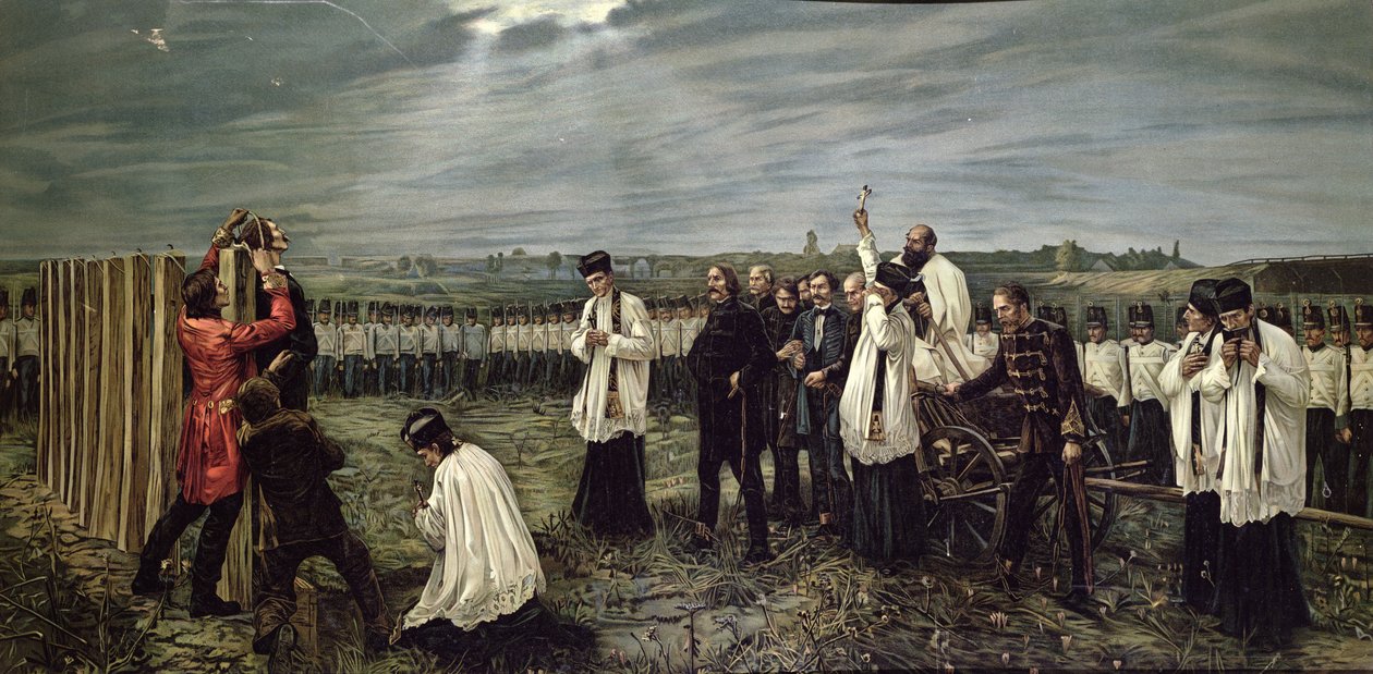 Exécution des officiers hongrois par les Autrichiens à Arad, Hongrie le 6 octobre 1849, 1893 - Janos Thorma