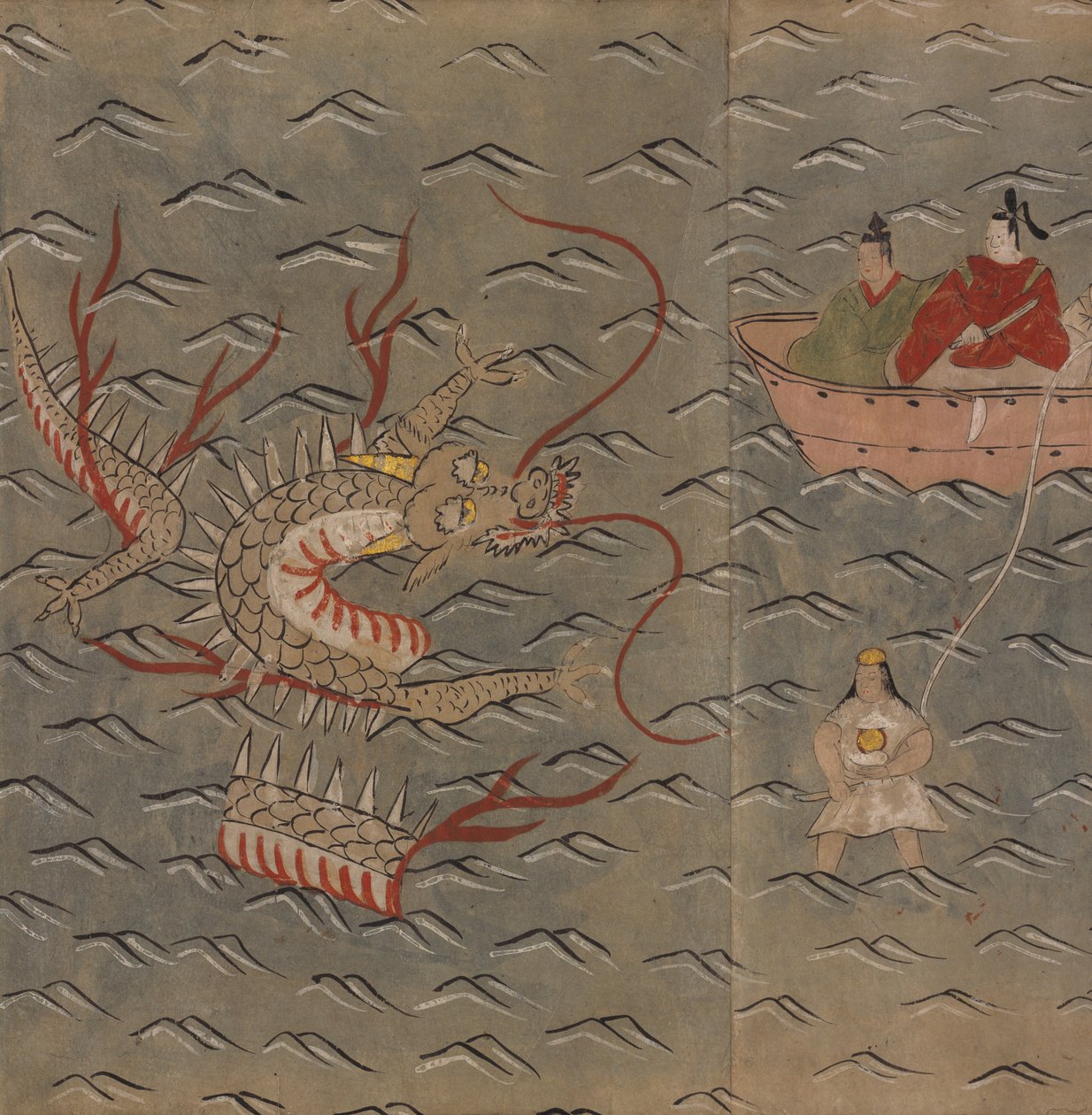 Un dragon et une plongeuse, illustration du 