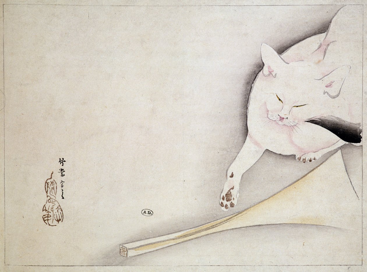 Chat, dessin japonais, n.d. 19e siècle - Japanese School