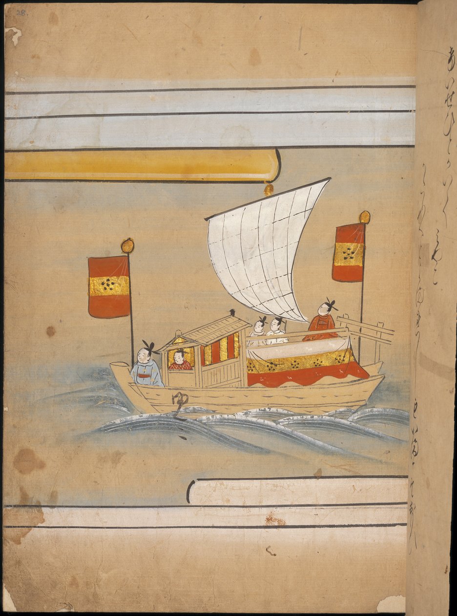 Envoyés chinois dans un bateau, illustration du 