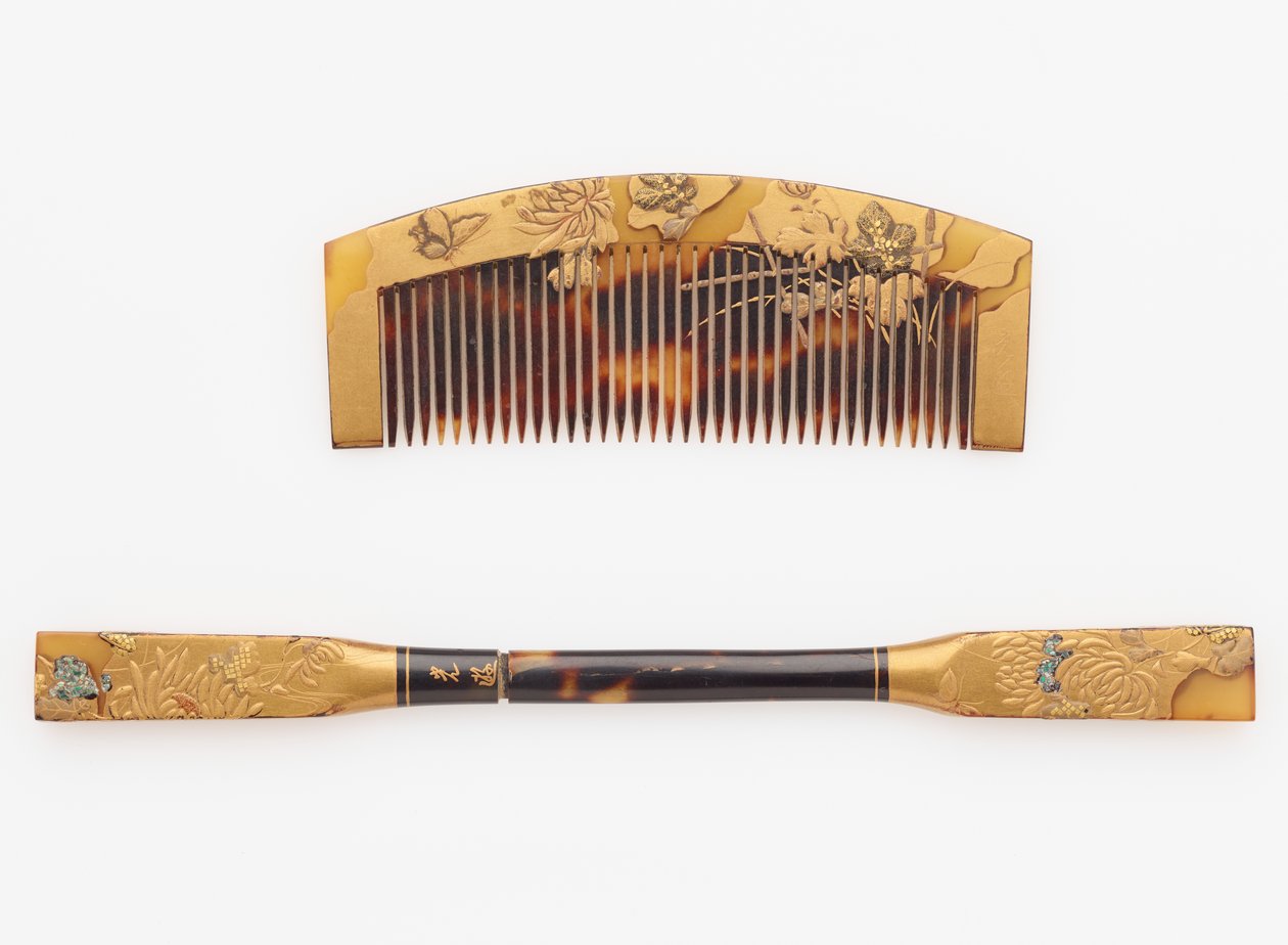 Peigne et épingle à cheveux, fin 19e-début 20e siècle - Japanese School