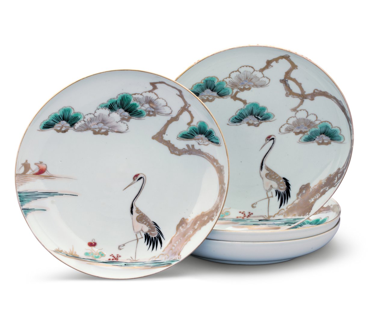 Quatre assiettes, période Edo - Japanese School