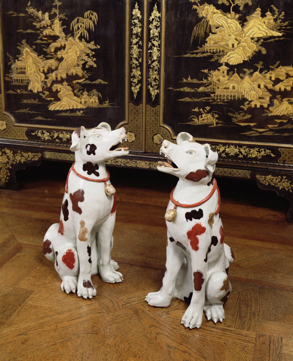 Paire de chiens assis Imari - Japanese School