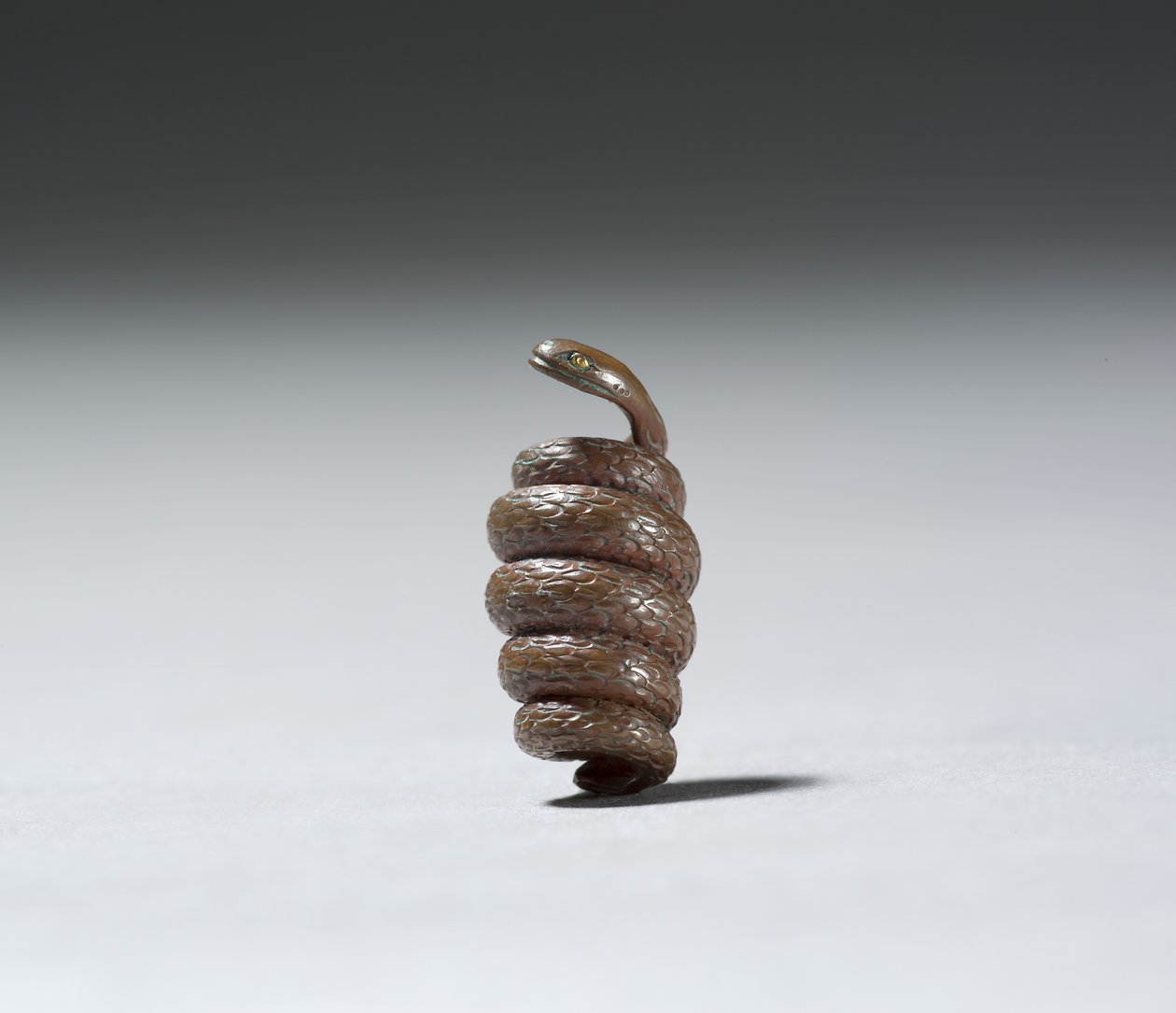 Ojime en forme de serpent (cuivre) - Japanese School