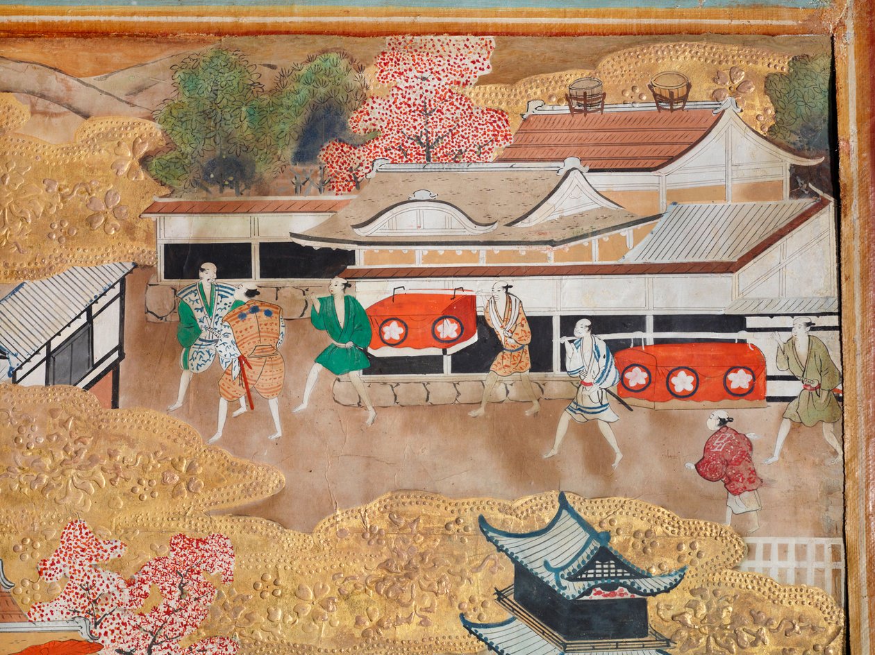Osakazu Byobu - Paravent japonais à huit panneaux (peinture) - Japanese School