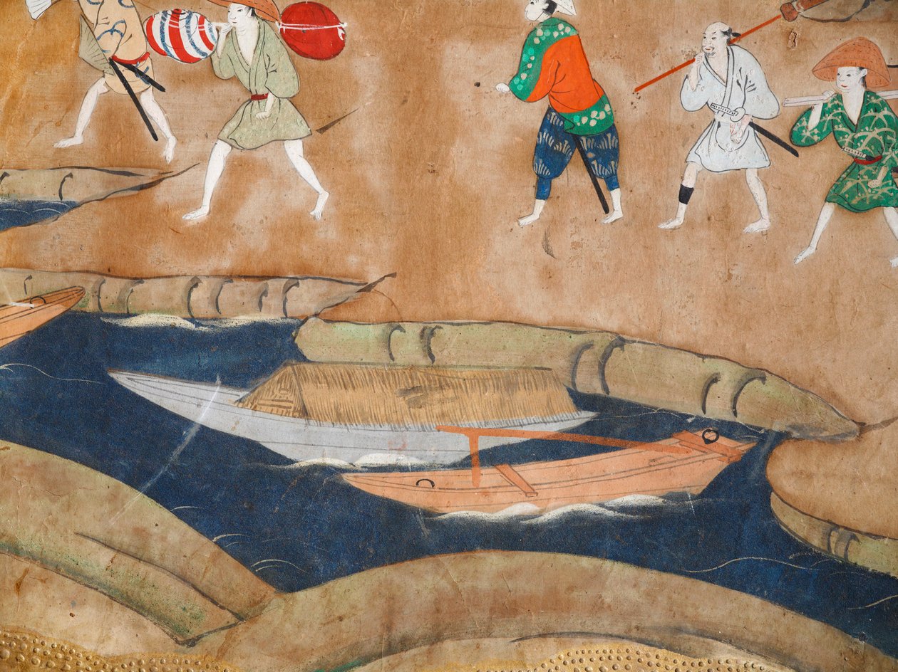 Osakazu Byobu - Paravent japonais à huit panneaux (peinture) - Japanese School