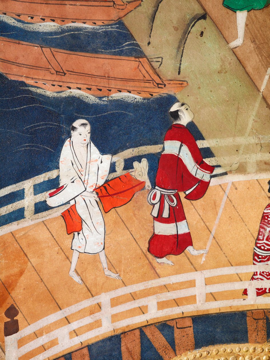 Osakazu Byobu - Paravent japonais à huit panneaux (peinture) - Japanese School