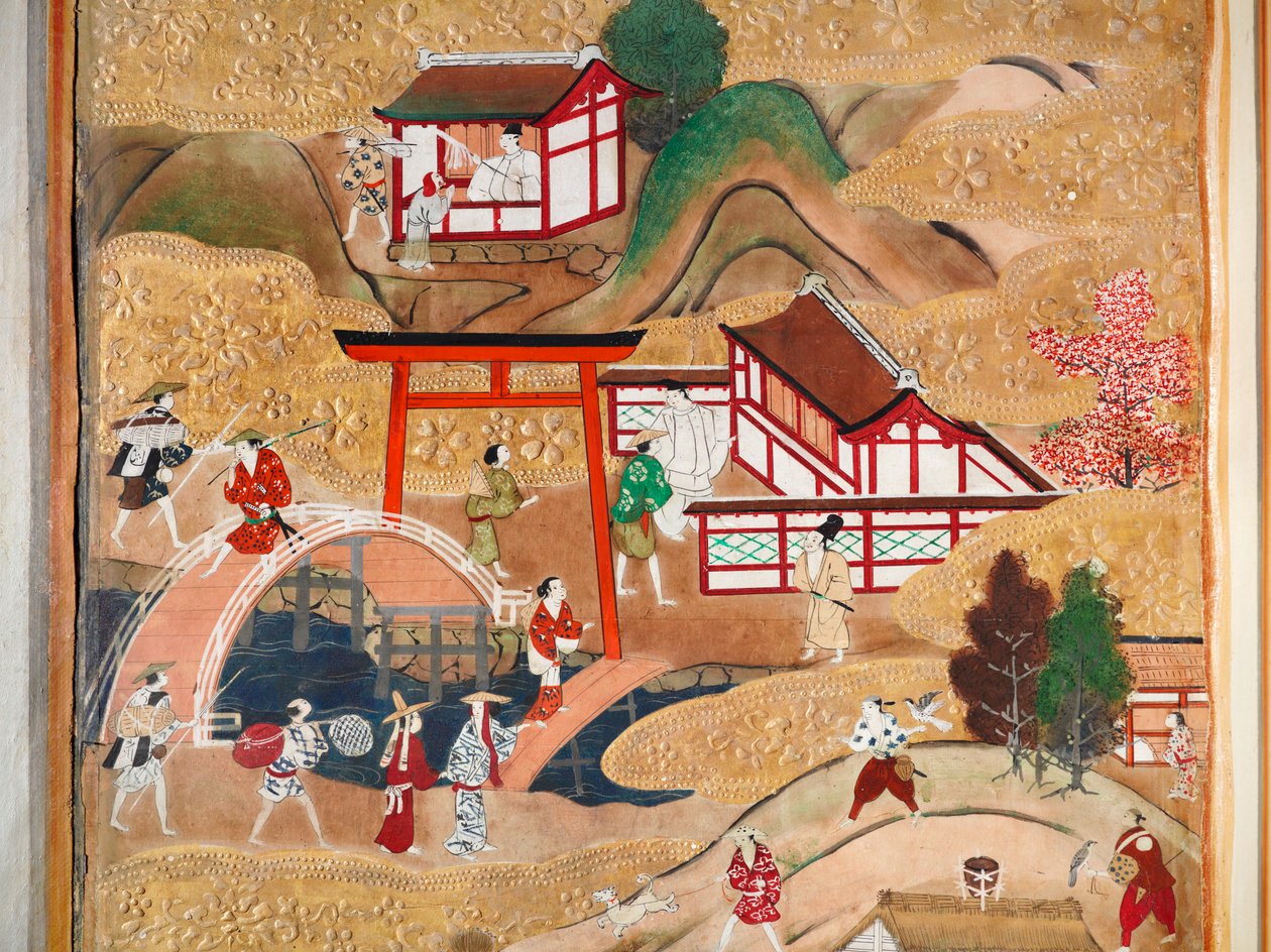 Osakazu Byobu - Paravent japonais à huit panneaux (peinture) - Japanese School