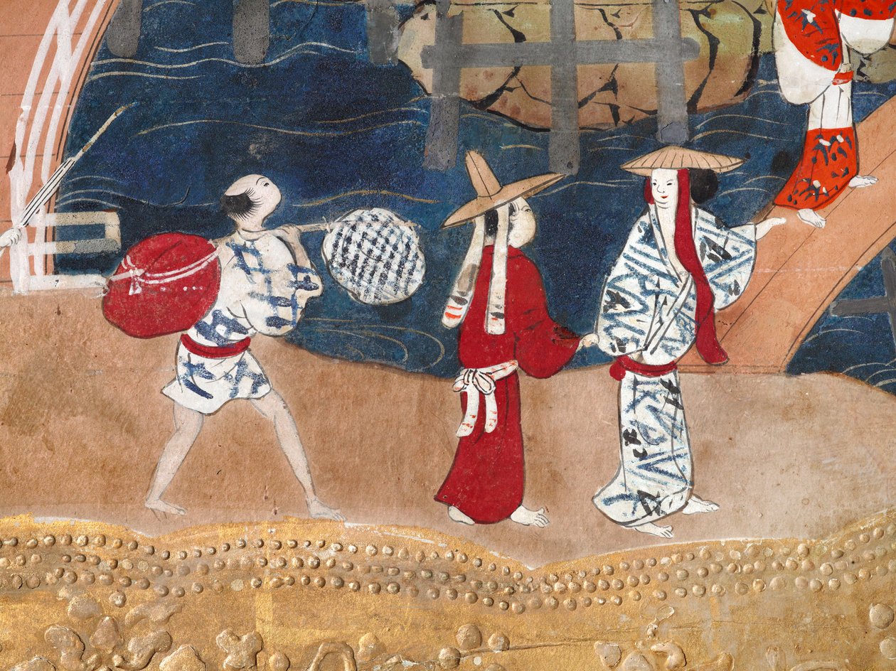 Osakazu Byobu - Paravent japonais à huit panneaux (peinture) - Japanese School