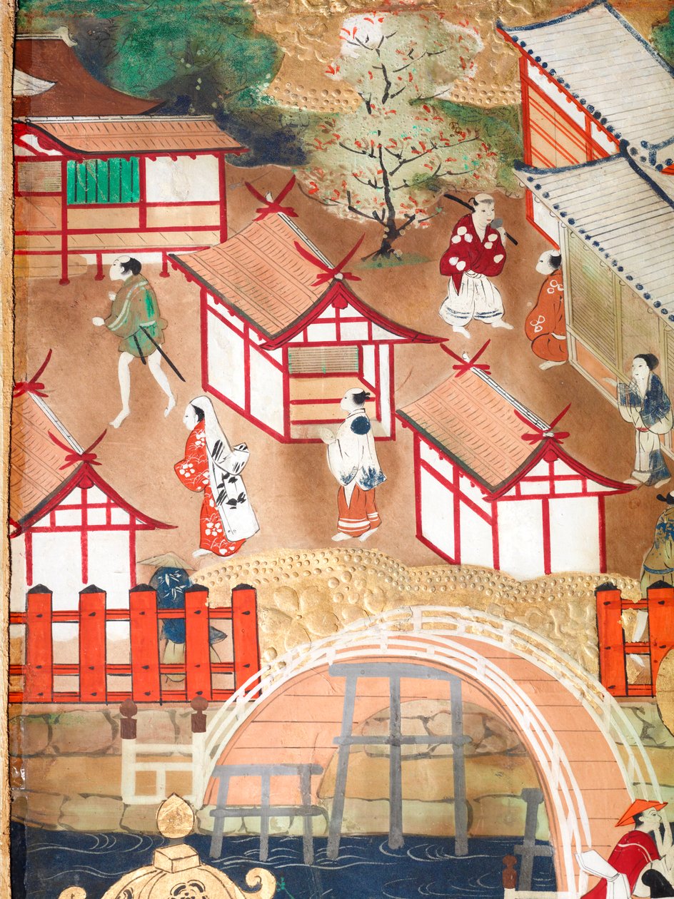 Osakazu Byobu - Paravent japonais à huit panneaux (peinture) - Japanese School