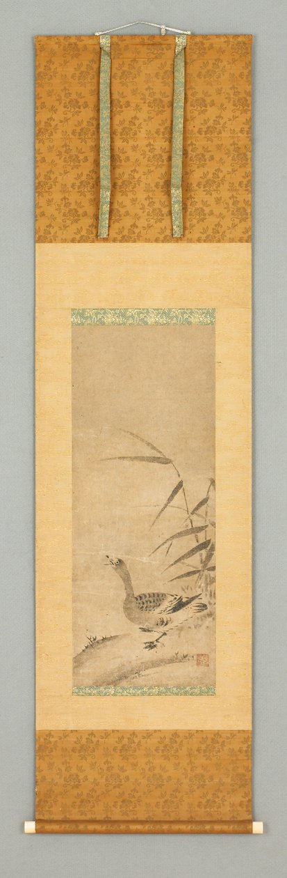 Roseau et oie sauvage, fin XVe - début XVIe siècle (encre sur papier, ivoire) - Japanese School