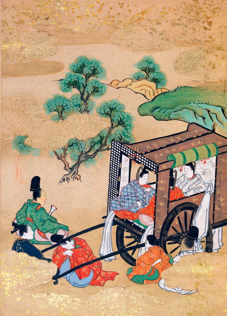 Les serviteurs du moine Shogaku se reposant - Japanese School