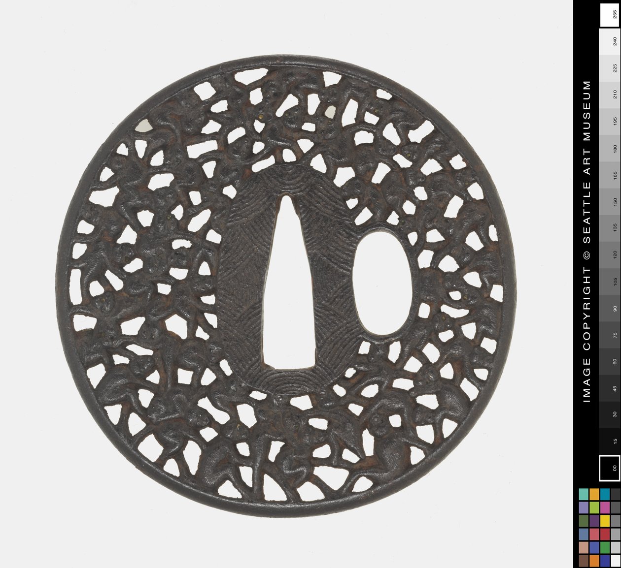 Tsuba : Cent singes - Japanese School