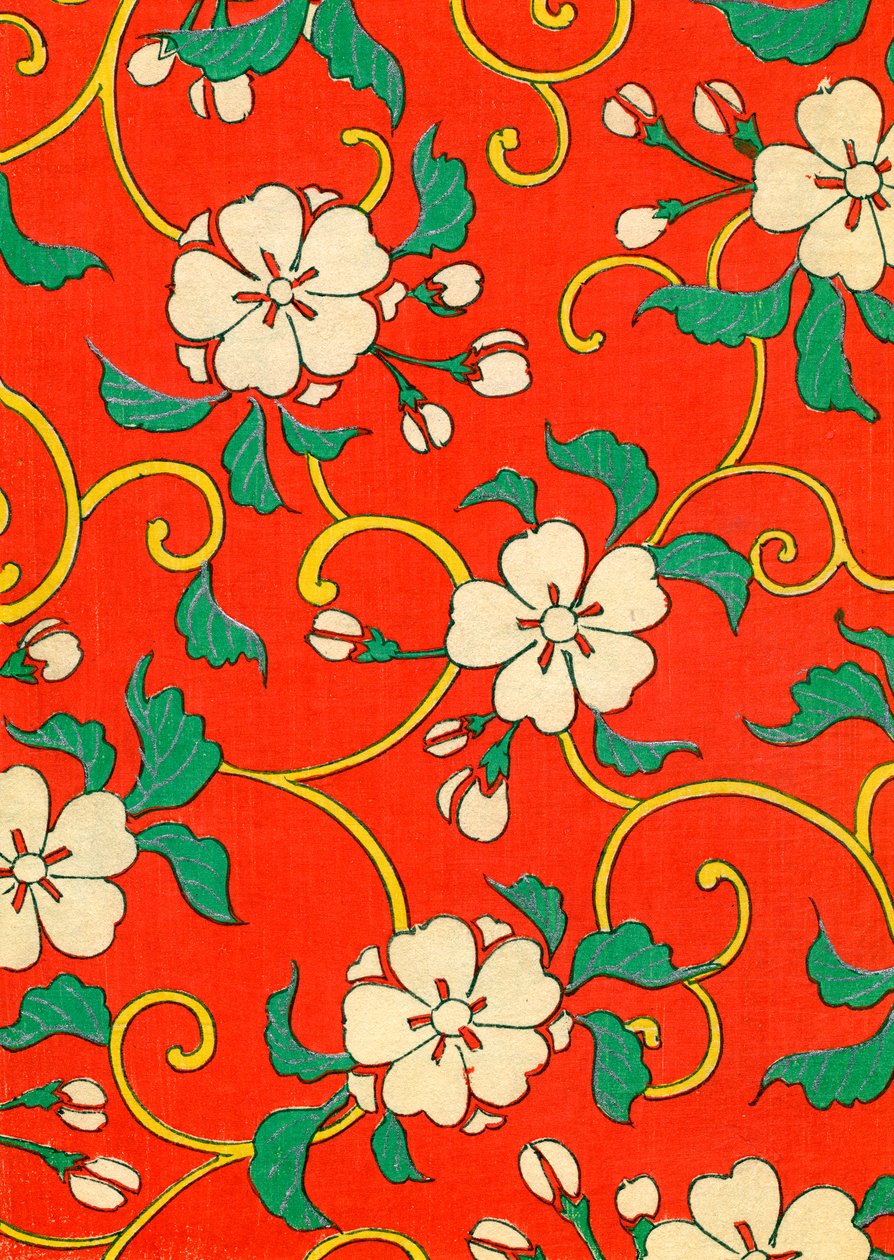 Estampe sur bois de fleurs de pommier - Japanese School