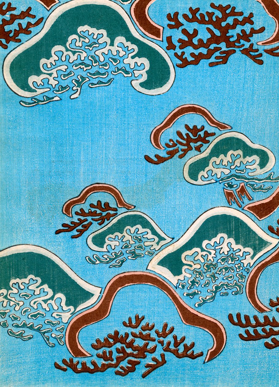 Gravure sur bois de corail - Japanese School