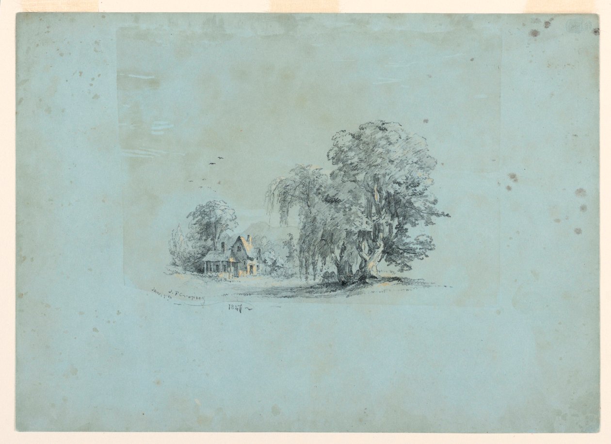 Dessin, scène de campagne, 1847 - Jasper Francis Cropsey