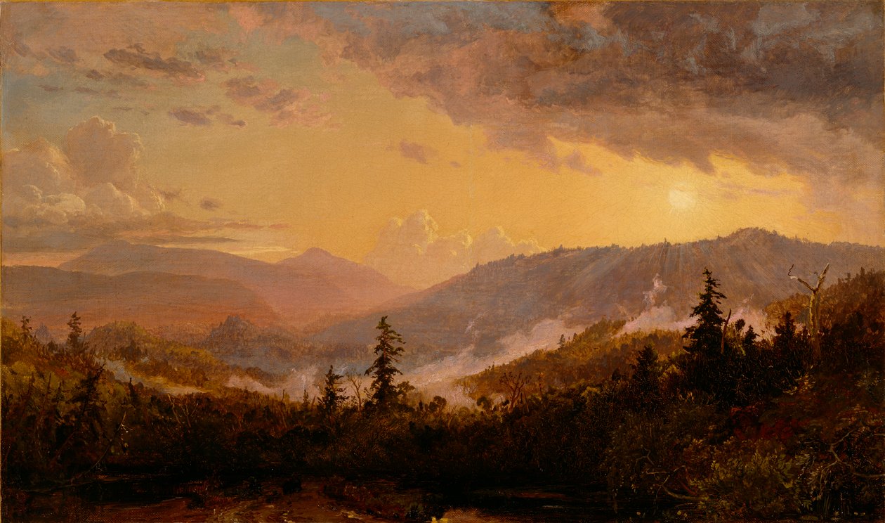 Coucher de soleil après une tempête dans les montagnes Catskill, c.1860 - Jasper Francis Cropsey