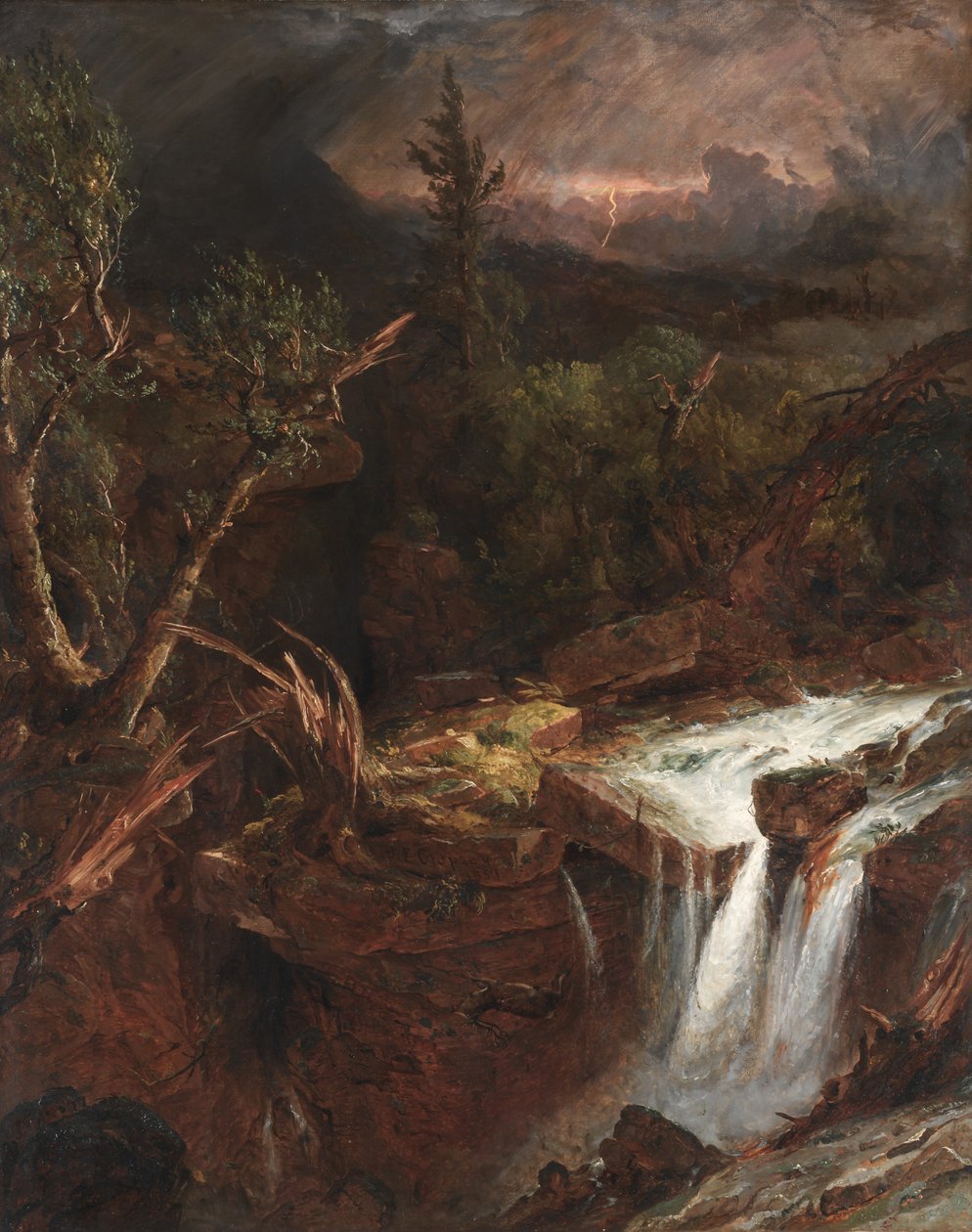 La Clove - Une scène de tempête dans les montagnes Catskill, 1851 - Jasper Francis Cropsey