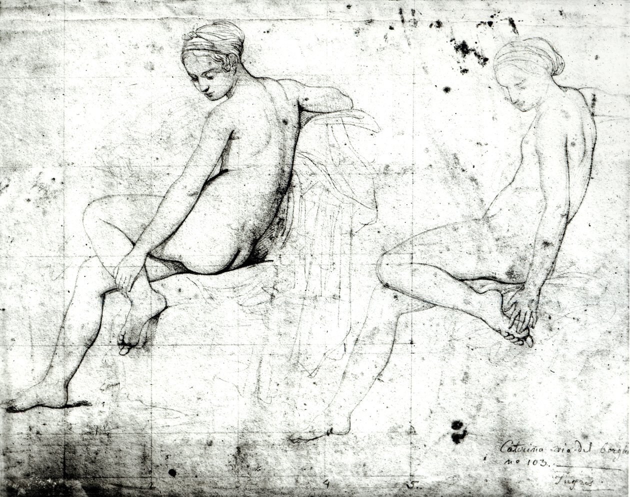 Étude pour le Bain turc - Jean Auguste Dominique Ingres