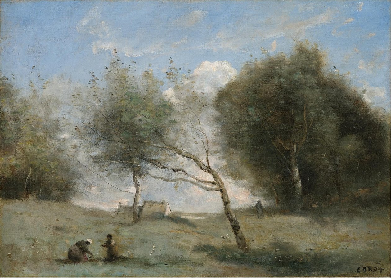 Les prés de la petite ferme - Jean Baptiste Camille Corot