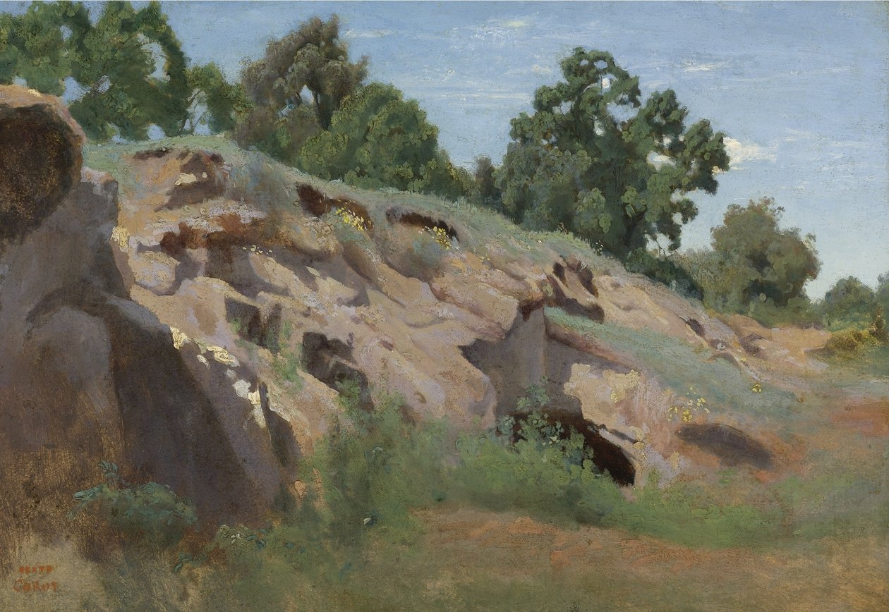 Versant rocheux - Jean Baptiste Camille Corot