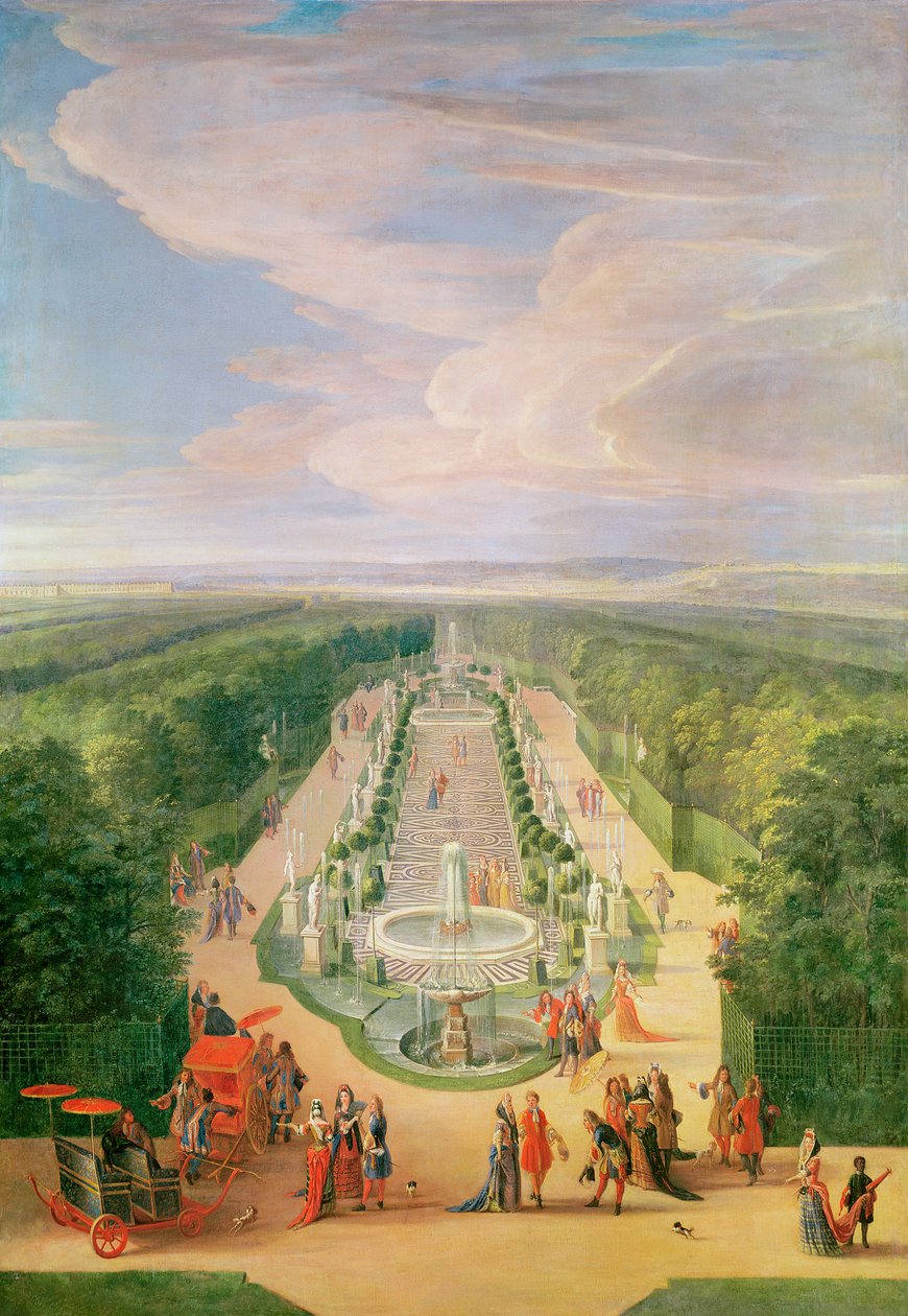 Vue en perspective du bosquet depuis la Galerie des Antiques à Versailles, 1688 - Jean Baptiste Martin