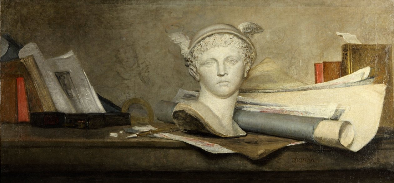 Nature morte avec attributs des arts - Jean Baptiste Simeon Chardin